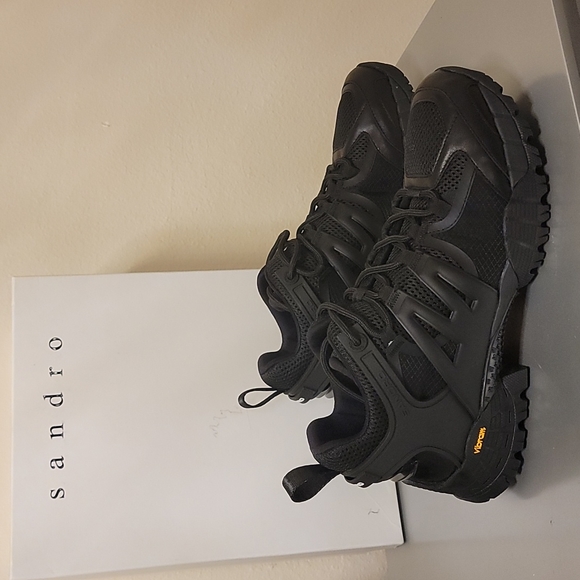 Sandro Leather Athletic Sneakers - Picture 2 of 10